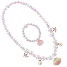 4 Sets Kids Shell Necklace And Bracelet For Toddler Girls