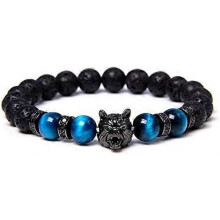 (blue) Wolf charm bracelet