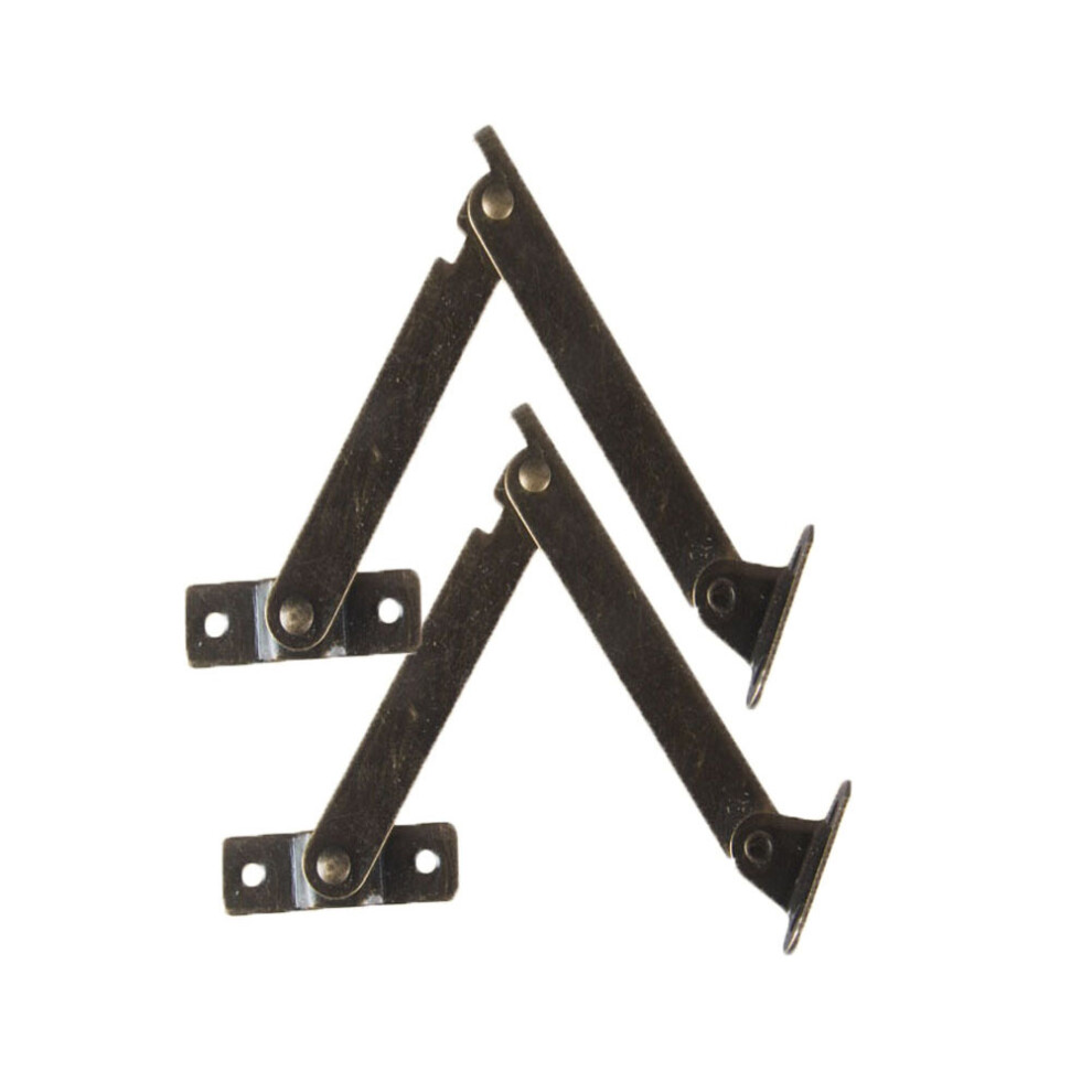 6 Pcs Wooden Tripod Support Hinge Antique Corner Brace Green Bronze 031018161599