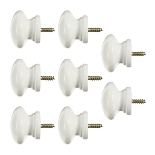 32 Pcs Wood Door Knobs Durable Round Handle For Wardrobe Drawers 2