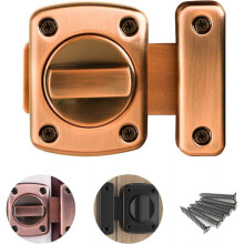 (Vintage Yellow) Security Door Lock, Bolt Lock Solid Revolving Spring Latch/Pet Door Lock, Cabinet Furniture,Windows,Bathroom