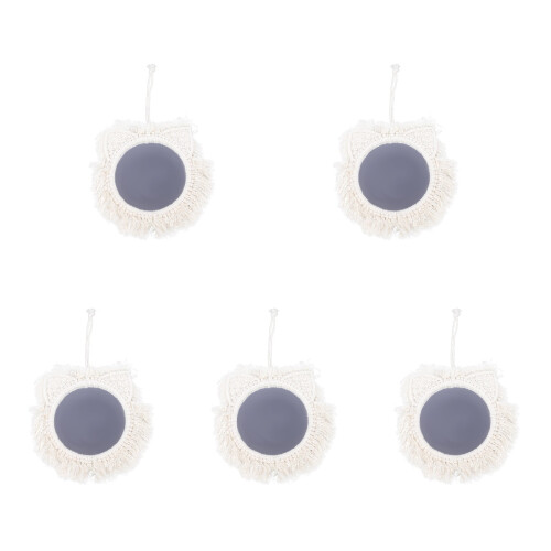 5 Pcs Weaving Wall Mirror Indoor Decorative Rope Hanging Mirror 1
