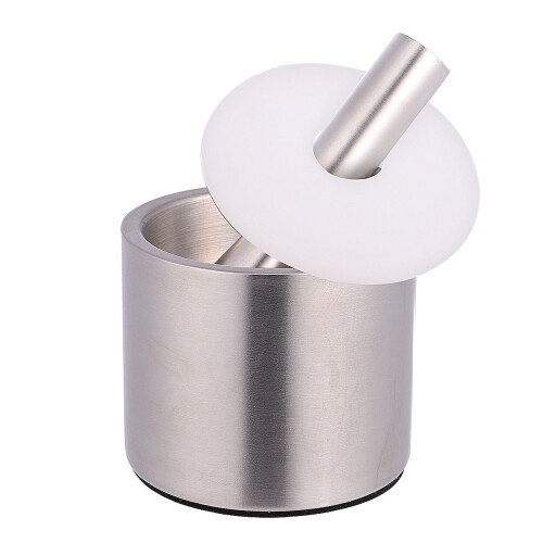 2Pcs Kitchen Garlic Masher With Silicone Lid (Silver)