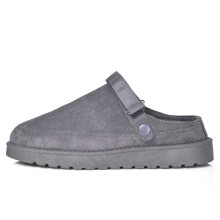 (GREY, UK7) Woman Slippers Women Adjustable Clogs Warm Winter Cozy Slippers,Faux Fur,Lightweight,Non-Slip,Indoor and Outdoor Slippers for Women,Suede Sn