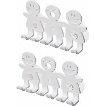 2 Pcs Cute Smiley Face Toothbrush Holders with Suction Cups for Bathroom