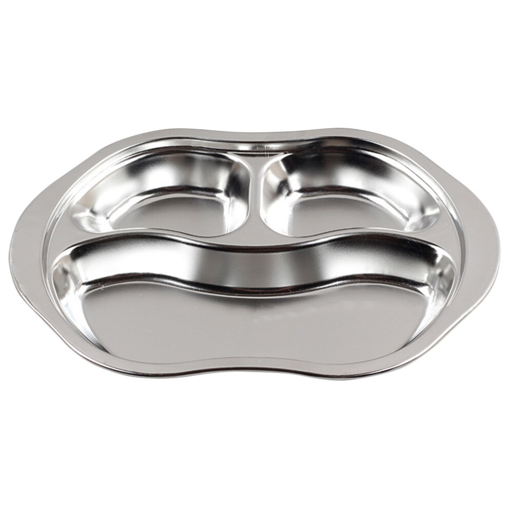 3Pcs Stainless Steel Divided Food Plate For Kids And Home Use Solustre
