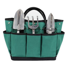 Garden Tool Bag Garden Tote Large Organizer Bag Carrier Gardening Storage Tote with Interior Exterior Side Pockets Handles Strap for Garden Plant Tool