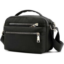 Women's Shoulder Bag, 22 x 16 x 9 cm, Men's Handbag, Suitable for Shopping, Travel, Dating, Leisure-Black