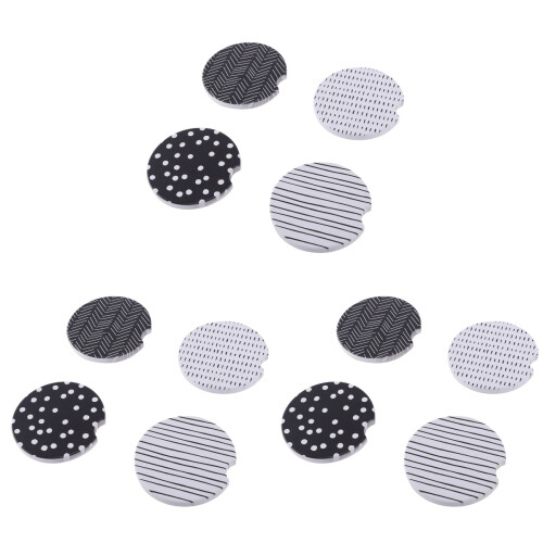 12 Pcs Porcelain Coaster Round Water Absorption Cup Mat 1