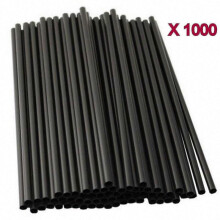 1000Pcs Black Plastic Drinking Straws Disposable Straight Party Straws for Tableware