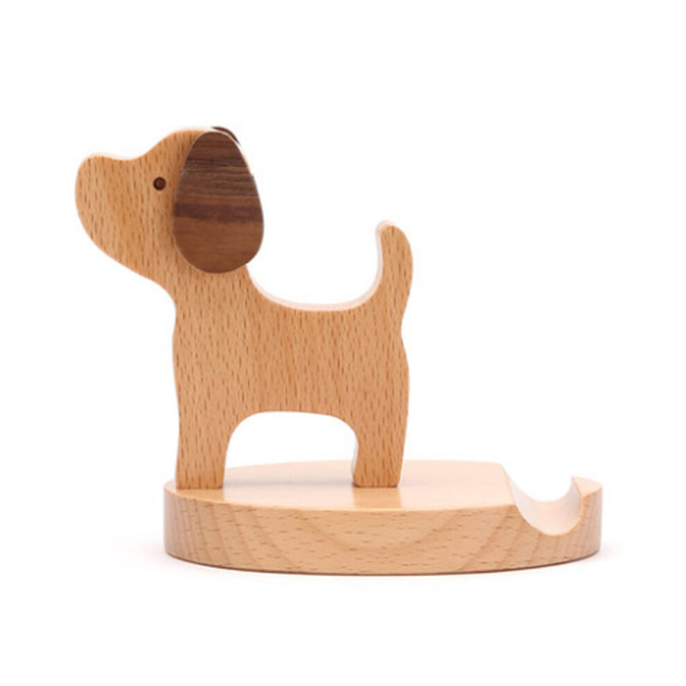 3Pcs Creative Wooden Dog Phone Holder Desktop Stand Bracket 031018100406