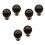 6 Pcs Black Round Ceramic Cabinet Knobs Single Hole Pull 3