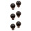 6 Pcs Black Round Ceramic Cabinet Knobs Single Hole Pull 8