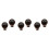 6 Pcs Black Round Ceramic Cabinet Knobs Single Hole Pull 4