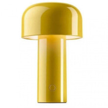 (Yellow) Led Creative Mushroom Rechargeable Table Lamp 3w 3 Lighting Levels Metal Night Light