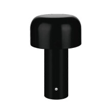 (Black) Led Creative Mushroom Rechargeable Table Lamp 3w 3 Lighting Levels Metal Night Light
