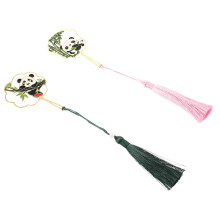 10 Pcs Panda Metal Bookmark With Tassel Portable Book Supply