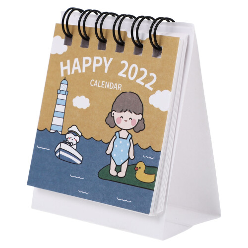 2 Pcs Creative Desktop 2022 Monthly Calendar Planner Assorted Colors 1