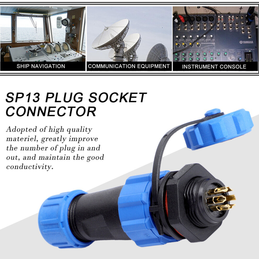 Ip67 Waterproof 6Pin Plastic Plug Socket Connector For Lamps 6.5Cm 5001352099891