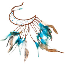 2Pcs Wall Hanging Dream Catcher With Moon And Plumage Decor