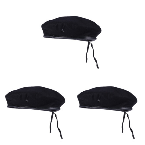 3Pcs Dance Hat Five-Stars Woolen Beret 1
