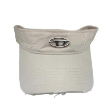 (Beige) Sun Hat for Woman Outdoor Visor Hat Wide Brims Summer Spring Empty Top Hat Foldable Sun Hat with Metal Badge Decals White
