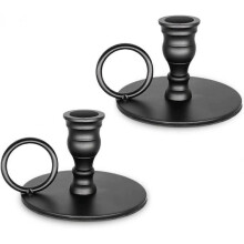 Set of 2 classic gilded copper candleholders for Christmas party decorations