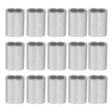 100 Pcs Aluminum Crimping Loop Sleeve Double Barrel For 3/16 Wire Rope