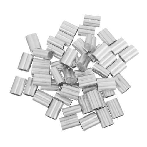 100 Pcs Aluminum Crimping Loop Sleeve Double Barrel For 3/16 Wire Rope 1