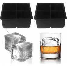 Large 2.5-Inch Silicone Ice Cube Trays for Cocktails and Whiskey, Easy Release Reusable Food Grade Ice Makers