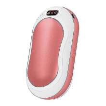 (Pink) 3 In 1 Electric Hand Warmer Power Bank Rechargeable Pocket Heater Led Flashlight