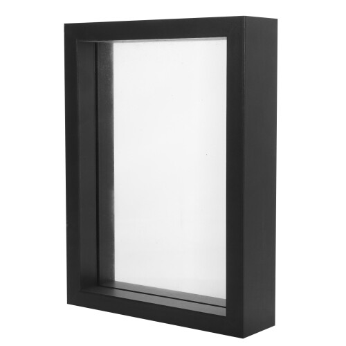 3Pcs Glass Display Frame With Wooden Frame Double Sided 2