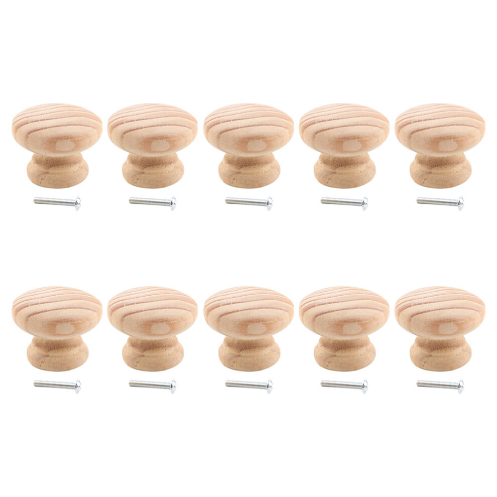 40 Pcs Unfinished Wood Cabinet Knobs For Drawer Wardrobe Furniture 031018120596