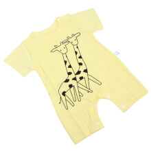 0-3 Month Baby Summer Sleeveless Giraffe Romper Size 59 Yellow