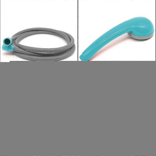 (Blue) Portable Camping Shower Shower Head With Water Pump, Usb Cable 2