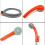 (Orange) Portable Camping Shower Shower Head With Water Pump, Usb Cable 3