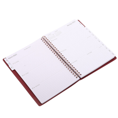 4Pcs English Planner Notebook 2023 Coil Bound Side Turning Notepad