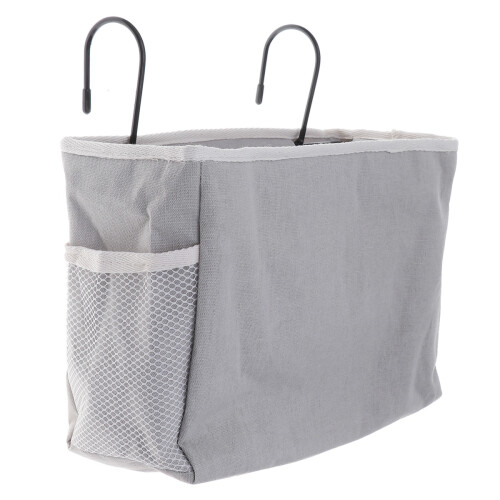2 Pcs Felt Hanging Bedside Storage Bag For Dorm Car Bed Rails Grey 1