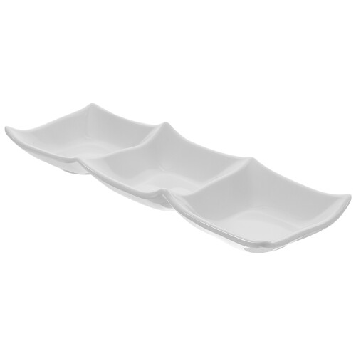 5Pcs Sauce Dipping Tray Three-Grid Appetizer Serving Dish Reusable 2