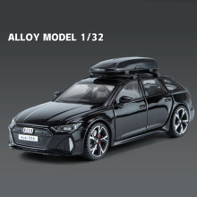 Zwarte 1/32 Audi RS6 Avant lichtmetalen stationwagen automodel gegoten metalen speelgoed sportwagen