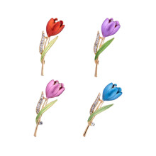 8 Pcs Tulip Shaped Breastpin Brooches For Women Mixed Color