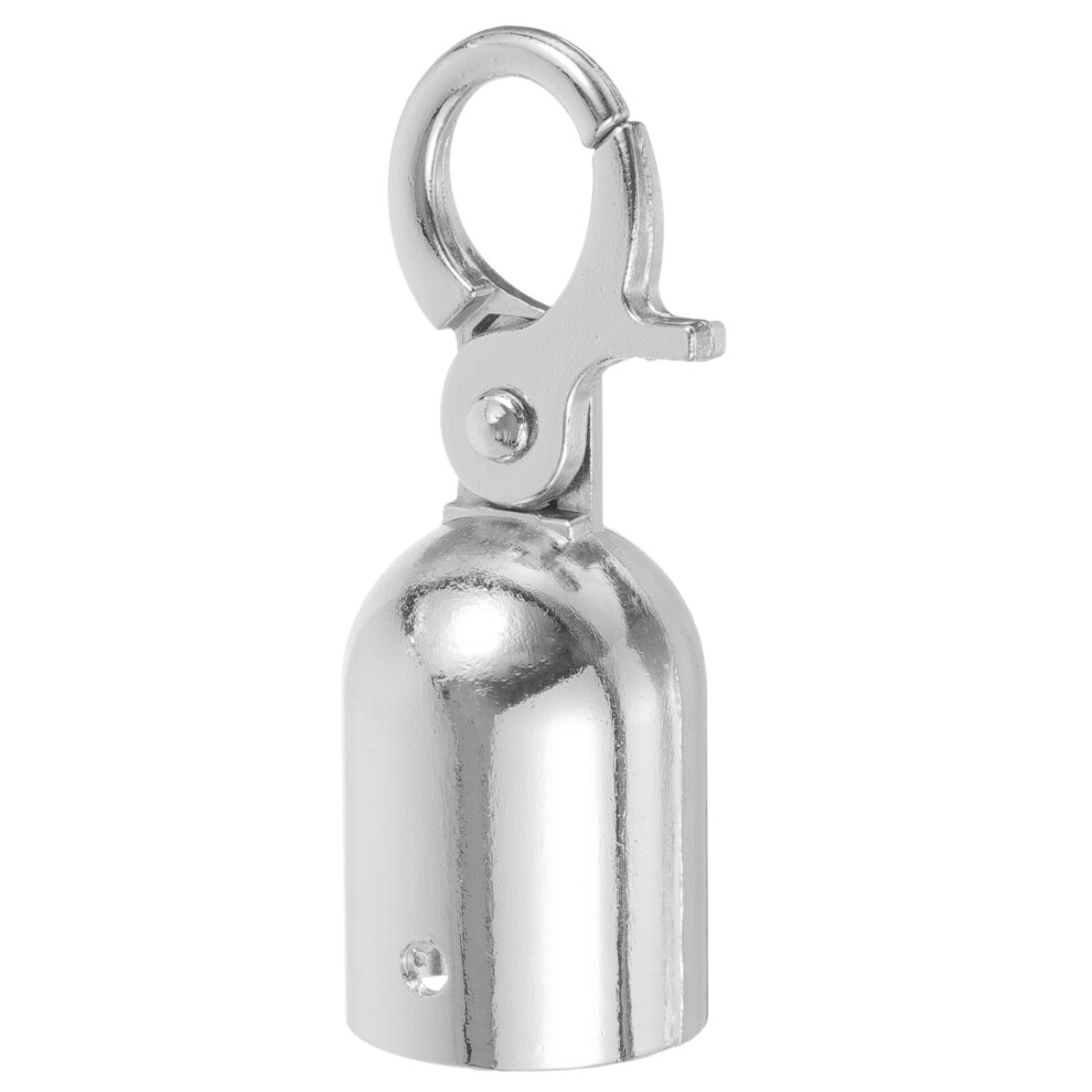 3Pcs Stainless Steel Cord Stopper End Tip Caps With Snap Hook 031018139352
