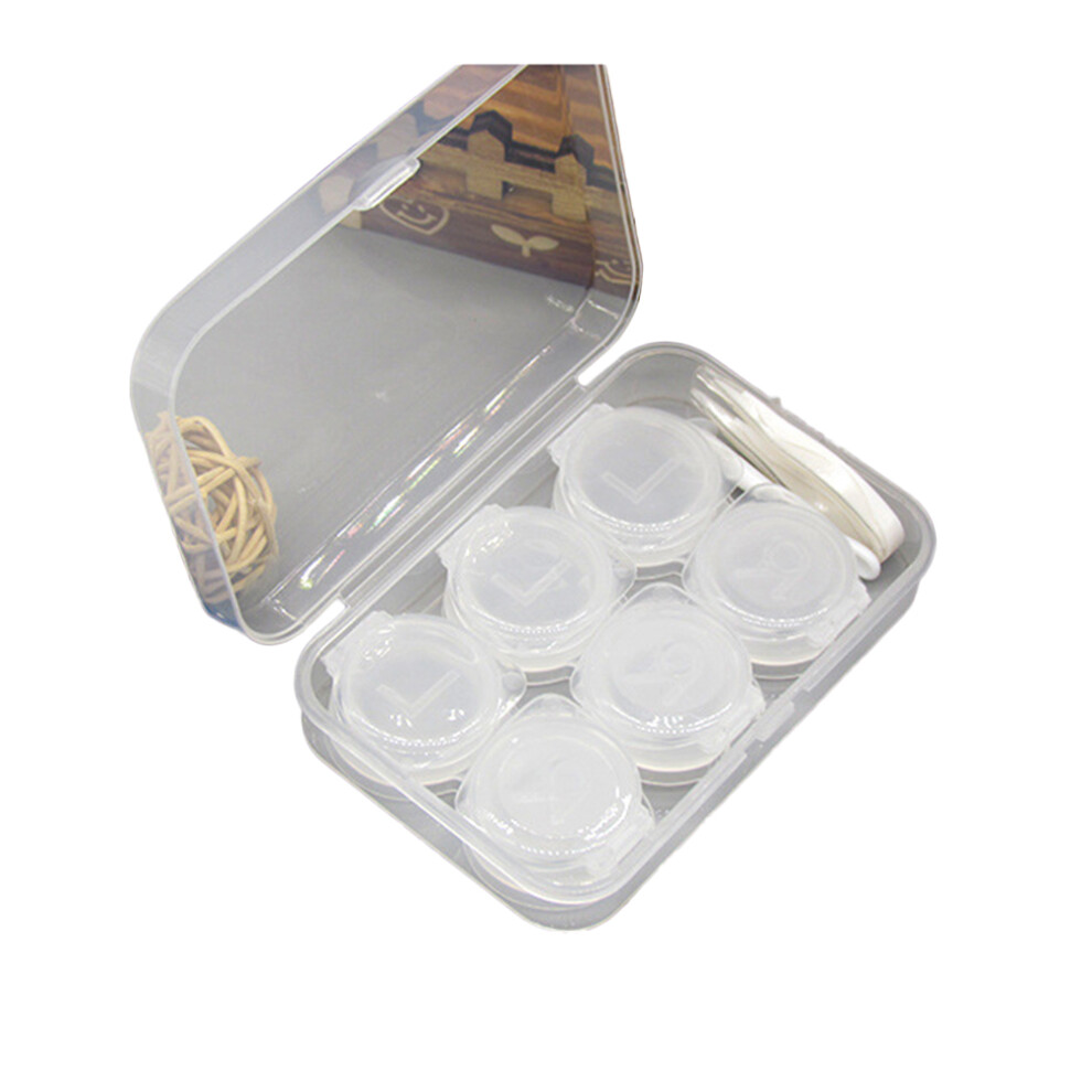 Villcase 6 Pcs Lenses Case Transparent Storage Box With Tweezers Suction Stick