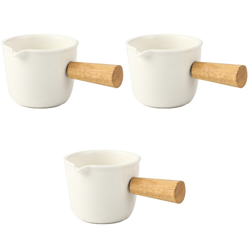3Pcs Ceramic Milk Jug With Handle For Espresso And Creamer 2