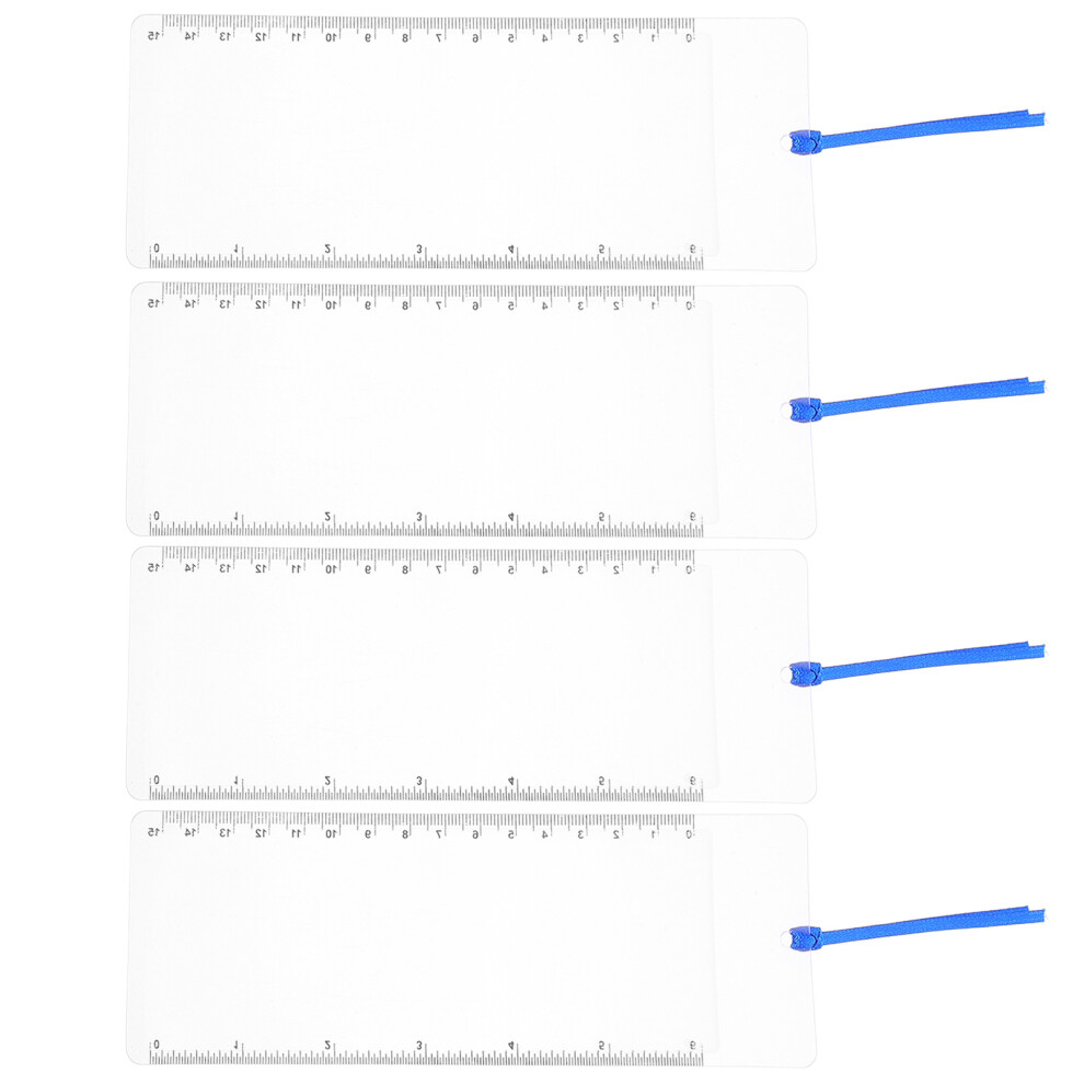 Vaguelly 16 Pcs Bookmark Magnifier With Ruler Portable 3X For Reading Measuring