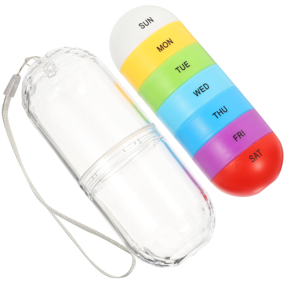 Vaguelly 4Pcs Portable Pill Case Weekly Organizer Storage Container