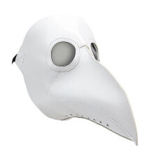(White) Halloween Cosplay Costume Plague Doctor Mask Bird Long Beak Steampunk