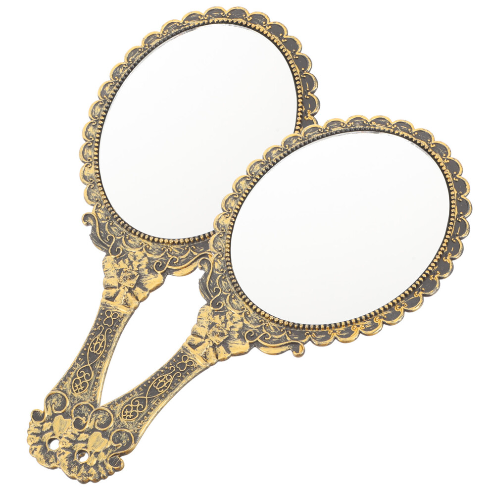 Vaguelly Bronze 12 Pcs Portable Vintage Handheld Makeup Mirror