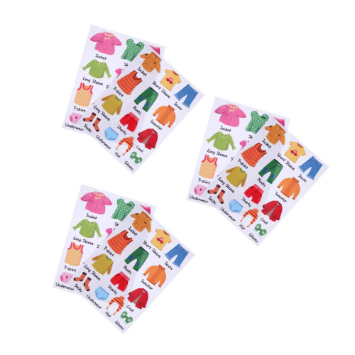3 Sheets Clothes Labels Sticker Classification Decal 1