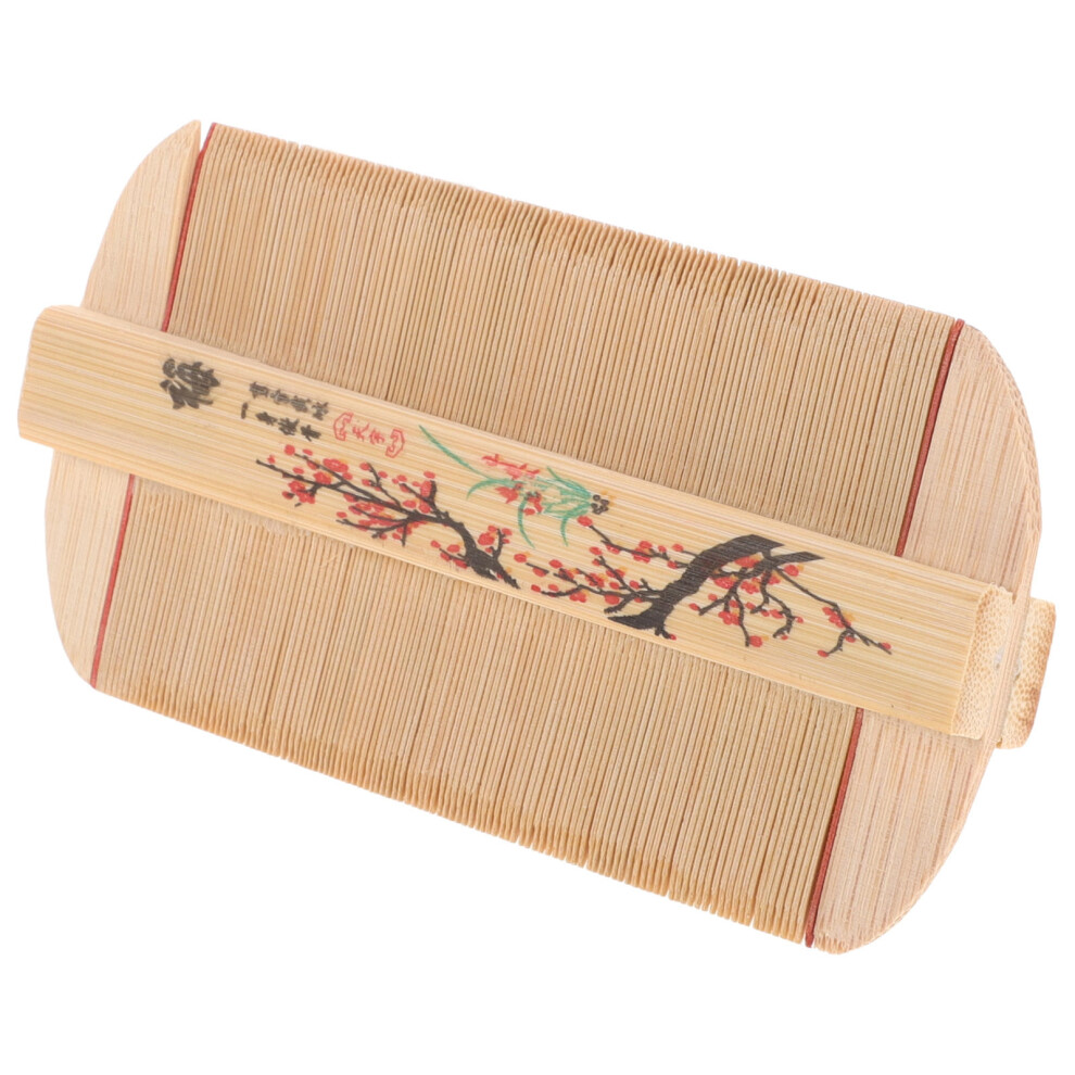 Happyyami Unisex 2Pcs Double Sided Bamboo Comb Fine Tooth For Dandruff Beard Hair